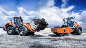 weycor Radlader AR 550 und Walzenzug AW 1120e